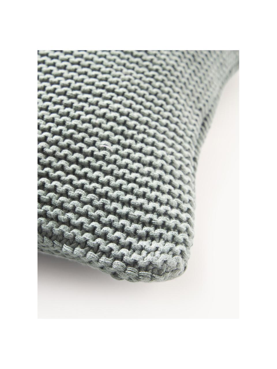 Housse de coussin en tricot de coton bio Adalyn, 100 % coton bio, certifié GOTS

Le matériau est certifié STANDARD 100 OEKO-TEX®, 11.HIN.00050, HOHENSTEIN HTTI, Vert sauge, larg. 40 x long. 40 cm