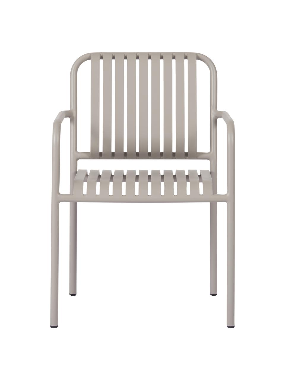 Chaises de jardin empilables Fabia, 2 pièces, Plastique, Gris clair, larg. 57 x prof. 63 cm