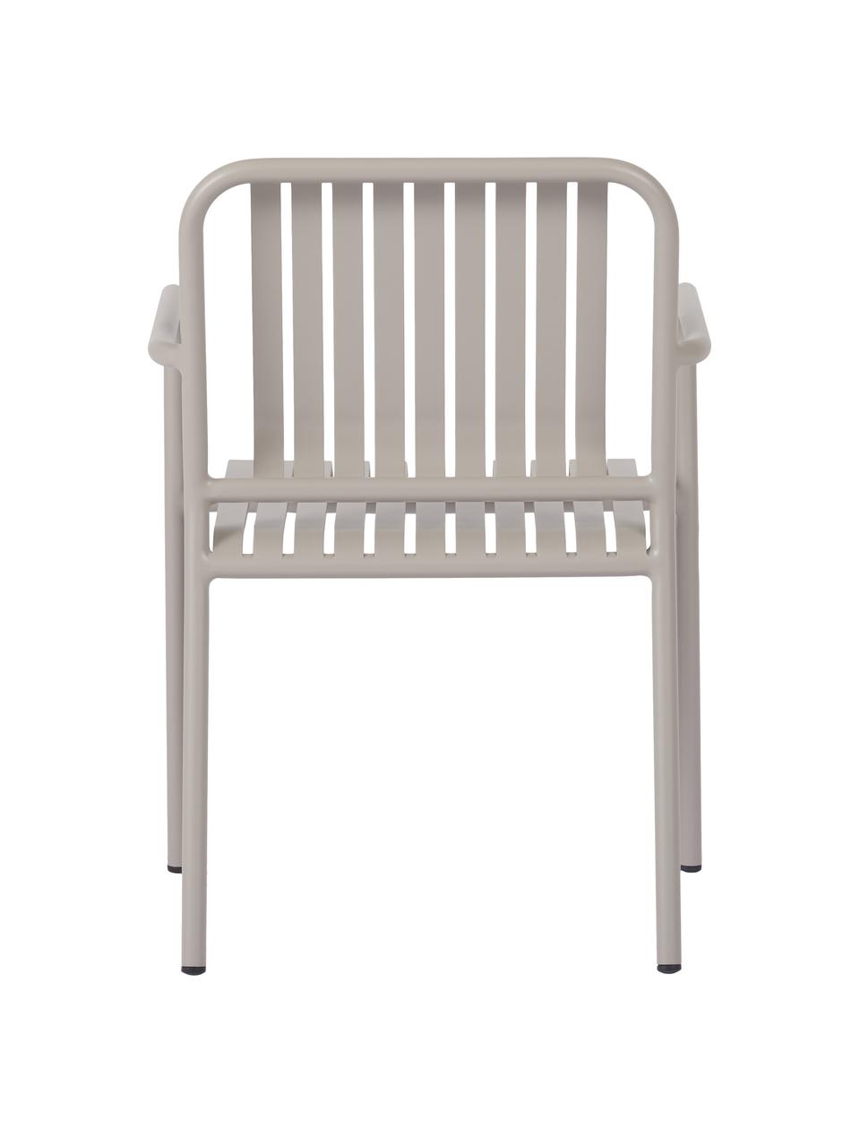 Chaises de jardin empilables Fabia, 2 pièces, Plastique, Gris clair, larg. 57 x prof. 63 cm