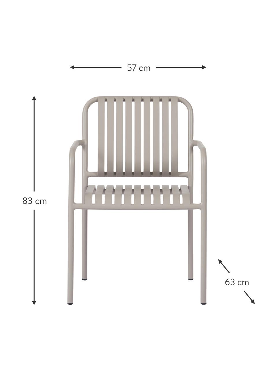 Krzesło ogrodowe Fabia, 2 szt., Tworzywo sztuczne, Jasny szary, S 57 x G 63 cm