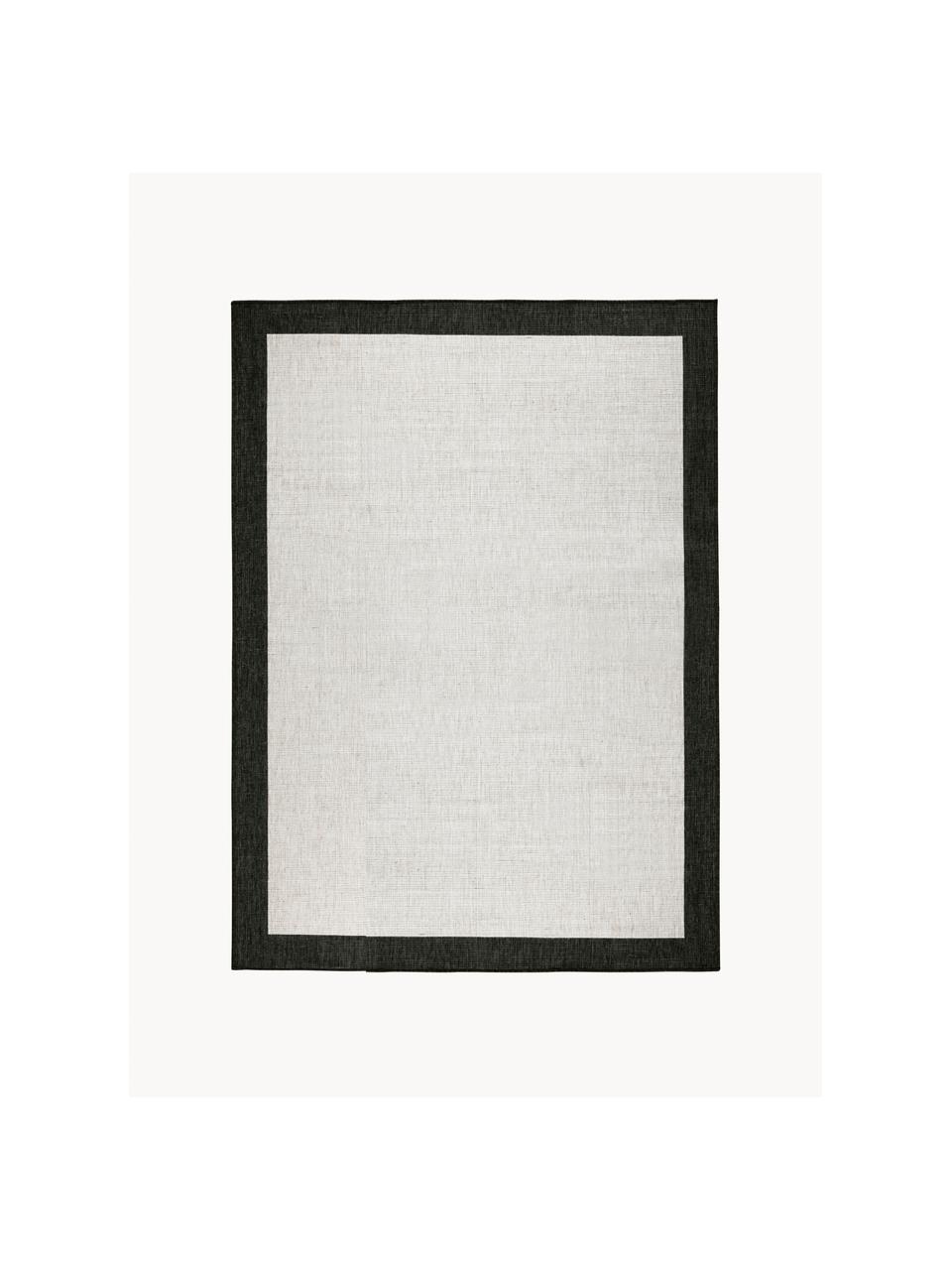 Tapis intérieur-extérieur, à faces distinctes Panama, 100 % polypropylène, Blanc cassé, noir, larg. 160 x long. 230 cm (taille M)