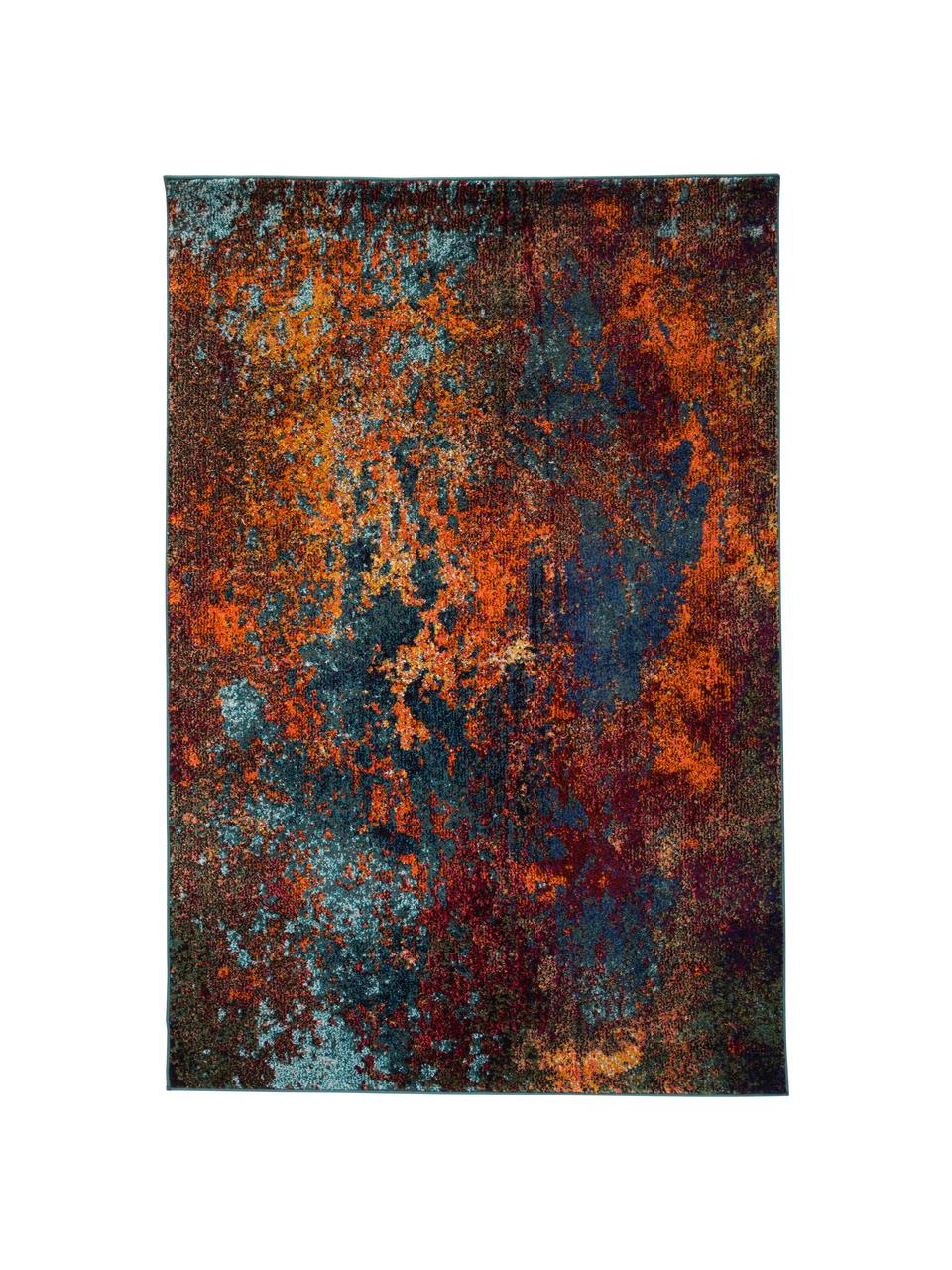 Tapis design à poils ras Celestial, Tons rouges, tons bleus, larg. 120 x long. 180 cm (taille S)