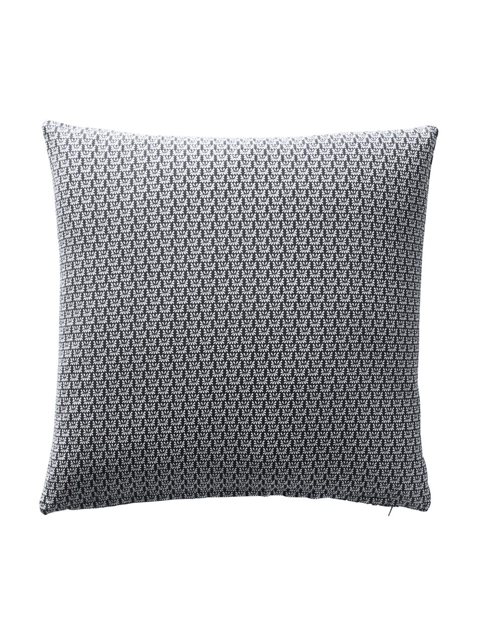 Housse de coussin 45x45 en coton gris Cousin, 3 élém., 100 % coton, Gris, blanc, larg. 45 x long. 45 cm