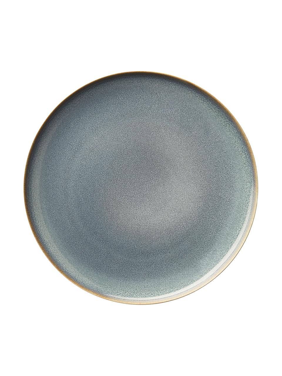 Plato postre de gres Saisons, 6 uds., Gres, Azul, Ø 21 cm