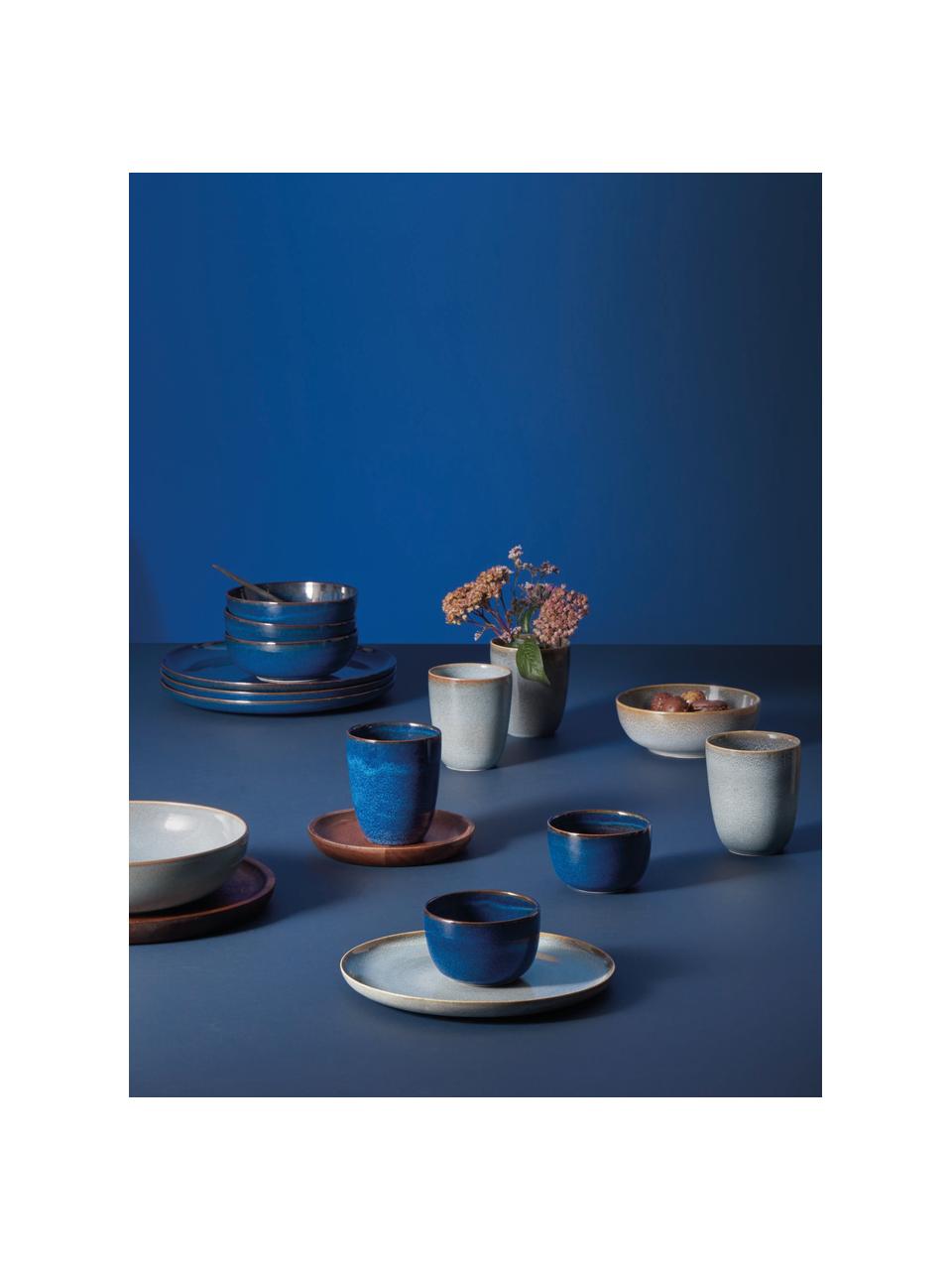 Piatto da colazione in gres blu Saisons 6 pz, Gres, Blu, Ø 21 cm