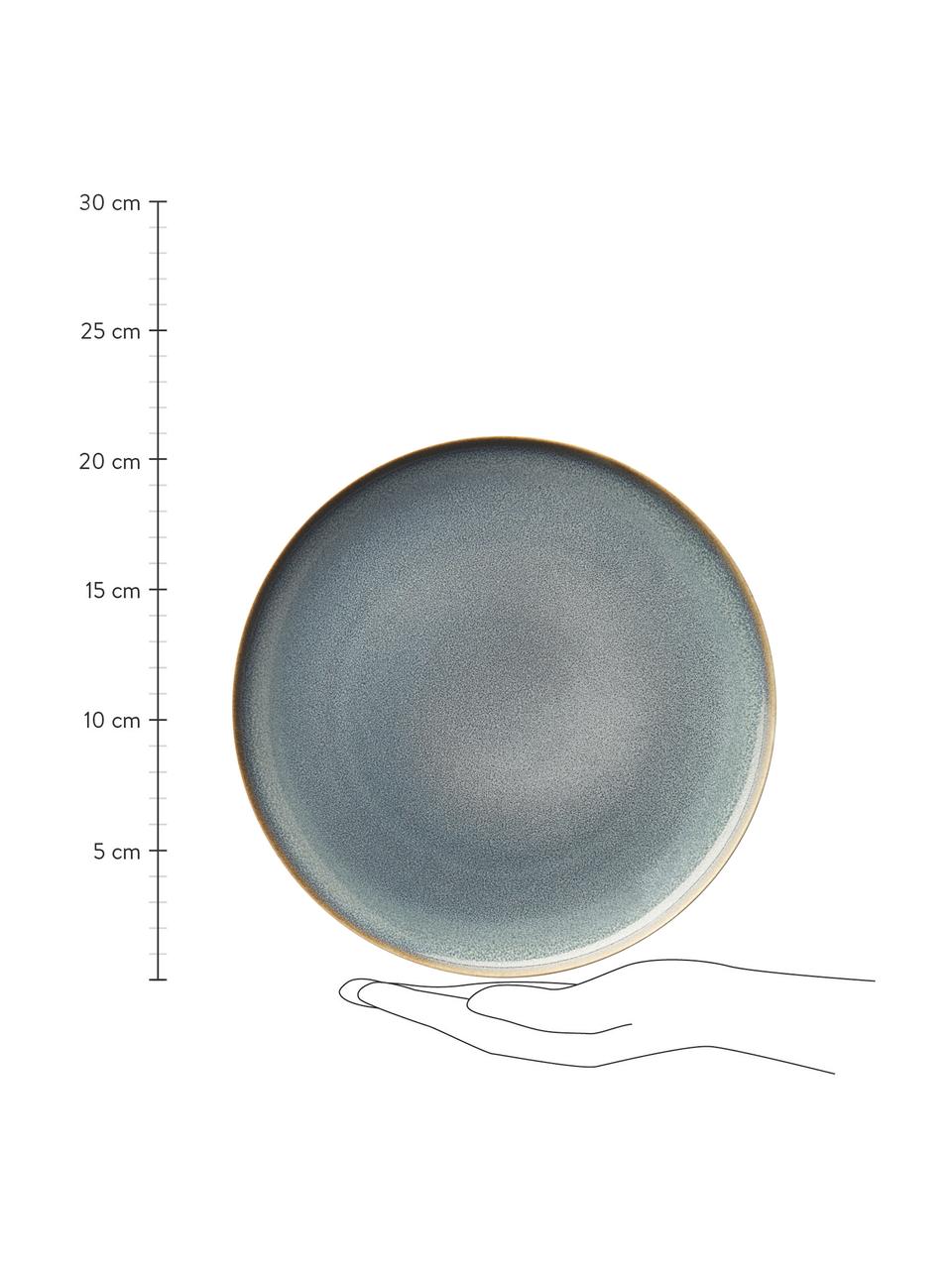 Snídaňový talíř z kameniny Saisons, 6 ks, Kamenina, Modrá, Ø 21 cm