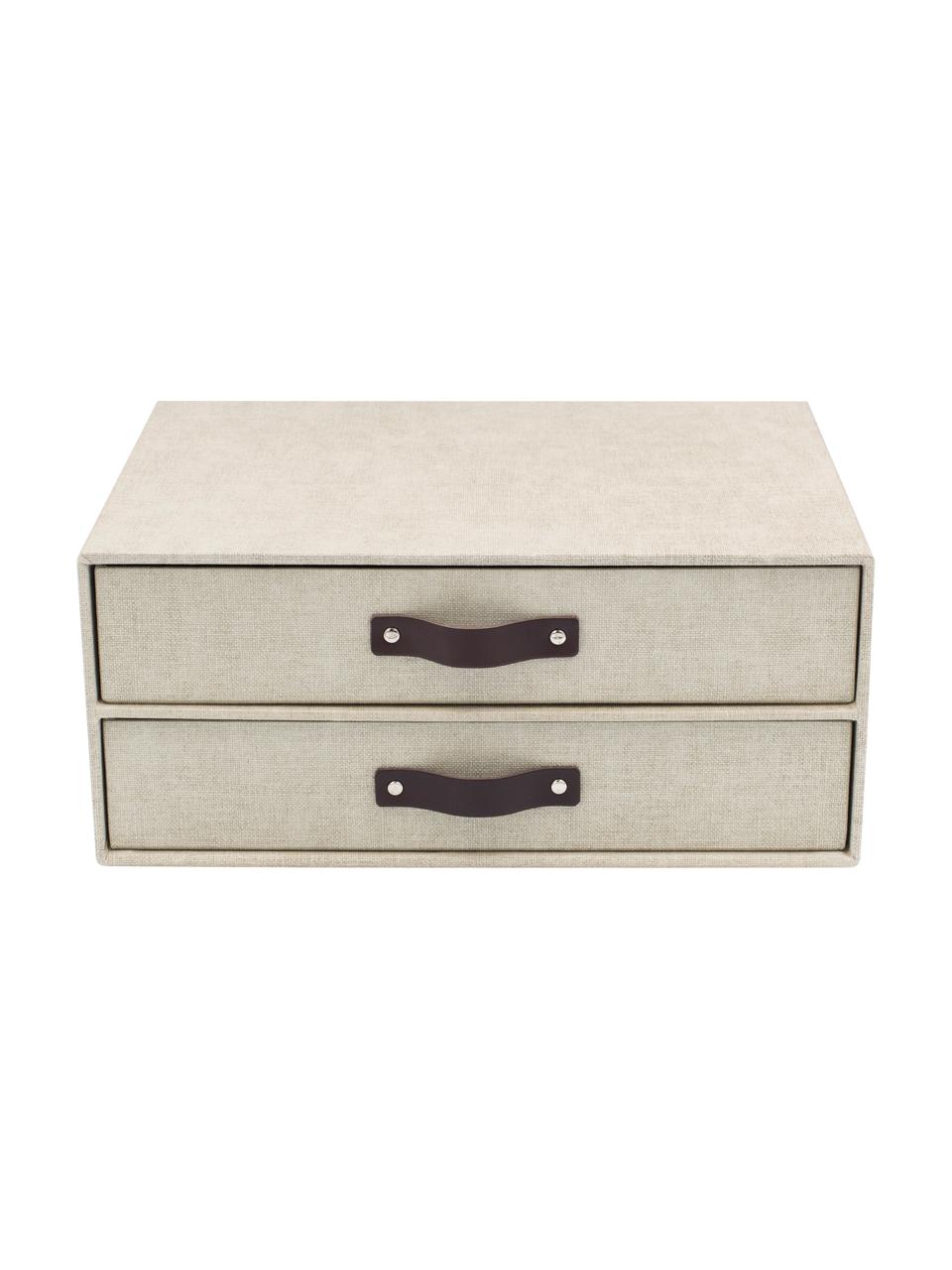 Büro-Organizer Birger, Organizer: Canvas, fester Karton, Griffe: Leder, Hellbeige, B 33 x T 25 cm