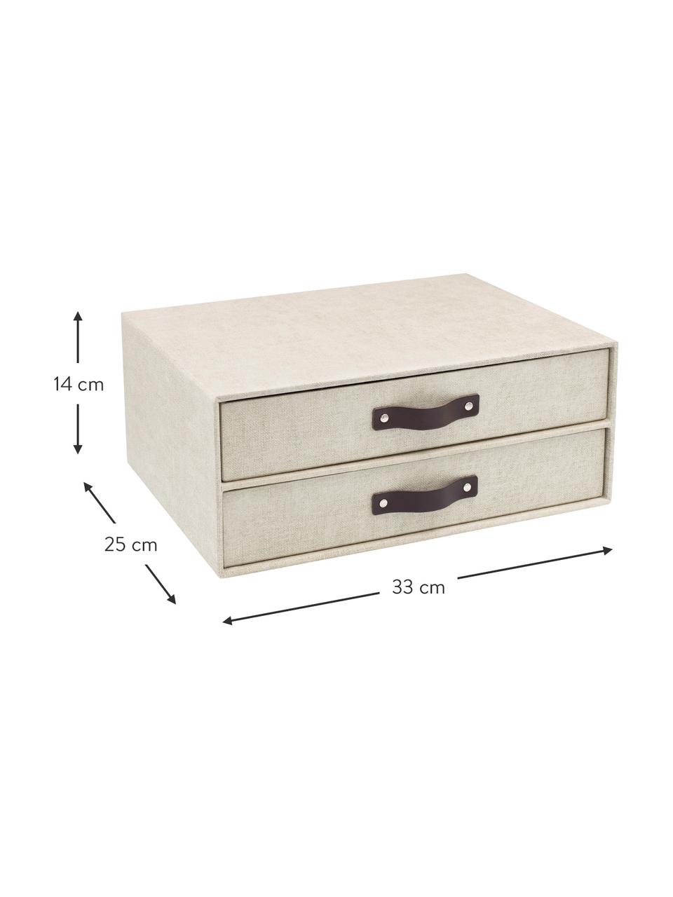 Organizador de escritorio Birger II, Organizador: canvas, cartón rígido (10, Asa: cuero, Beige, marrón, An 33 x Al 14 cm