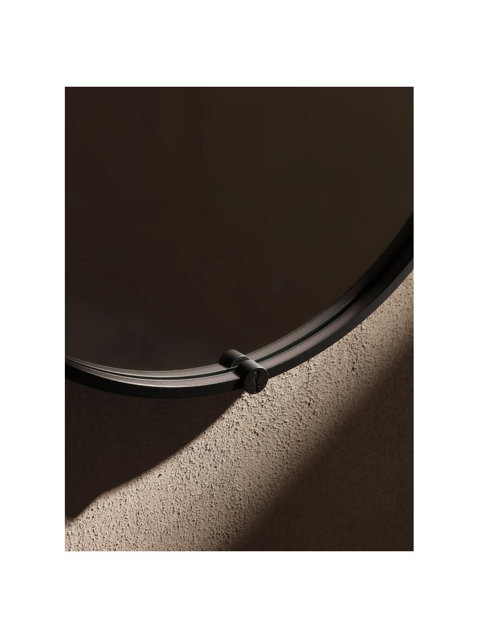 Ovale wandspiegel Avior met LED-verlichting, Lijst: gecoat aluminium, Zwart, B 45 x H 90 cm