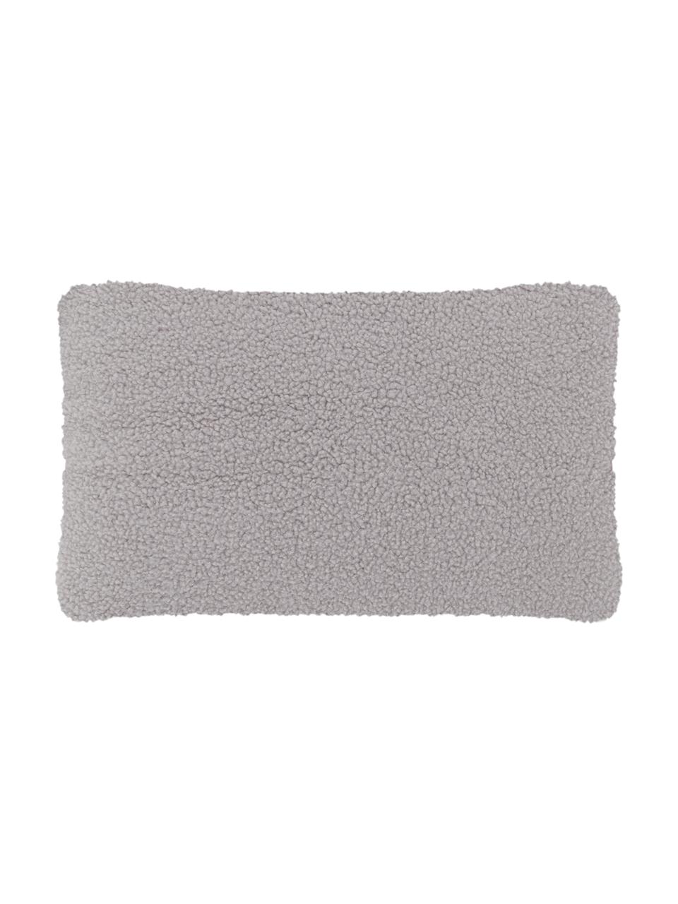 Funda de cojín de borreguillo Mille, 100% poliéster (borreguillo), Gris claro, An 30 x L 50 cm