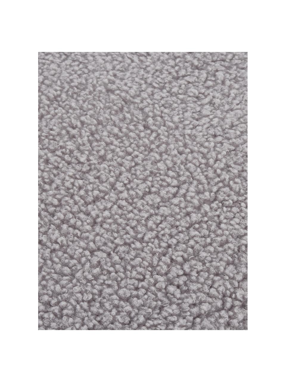 Housse de coussin rectangulaire tissu peluche gris clair Mille, 100 % polyester (tissu peluche), Gris clair, larg. 30 x long. 50 cm