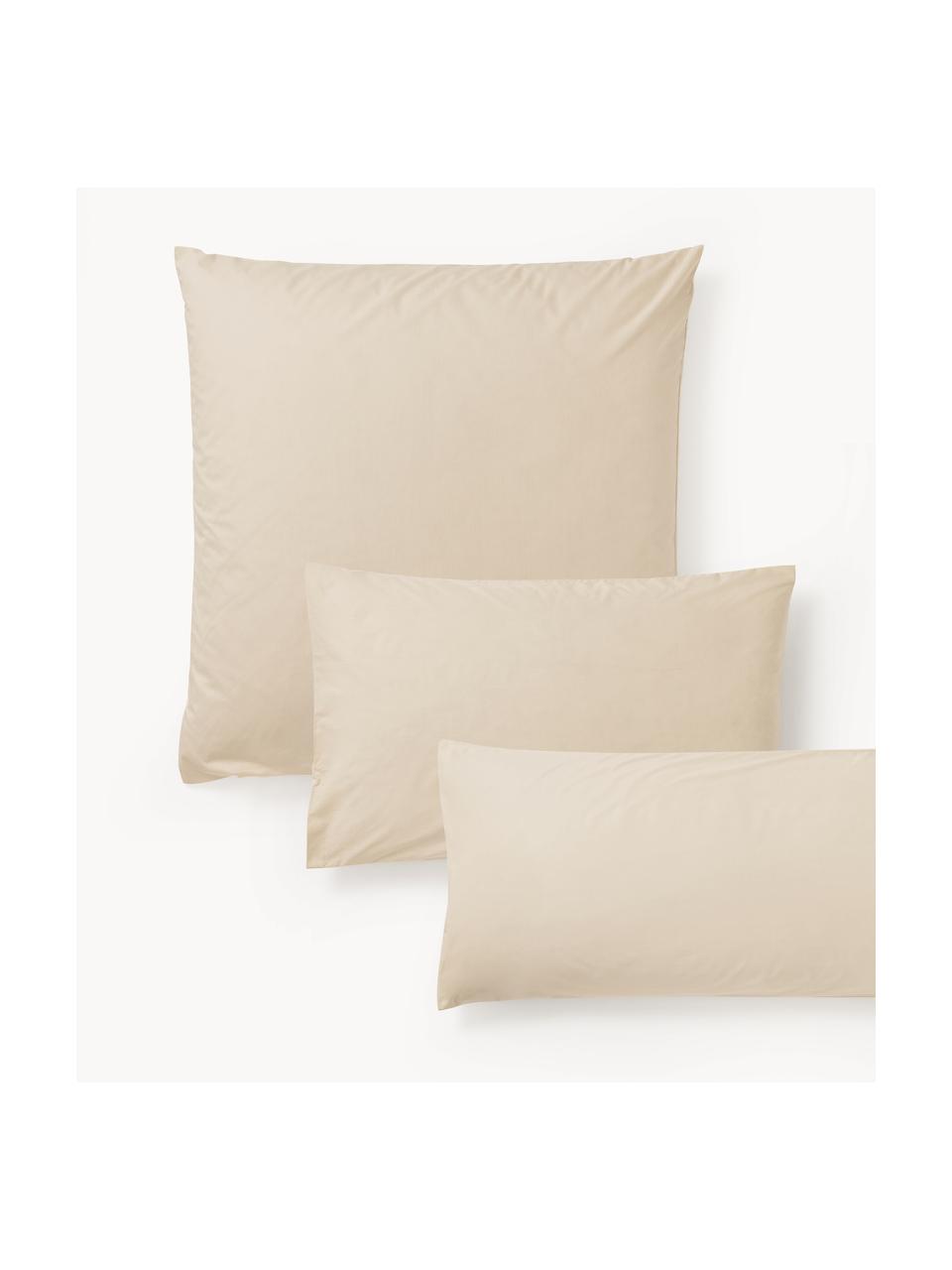 Funda de almohada de percal Elsie, Beige, An 45 x L 110 cm