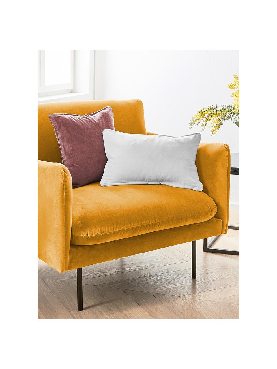Zamatové kreslo s kovovými nohami Moby, Zamatová horčicová, Š 90 x H 90 cm
