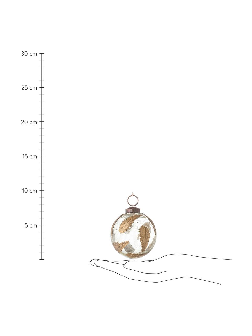 Vianočná guľa Brask Ø 7 cm, Priehľadná, mosadzné odtiene, Ø 7 cm
