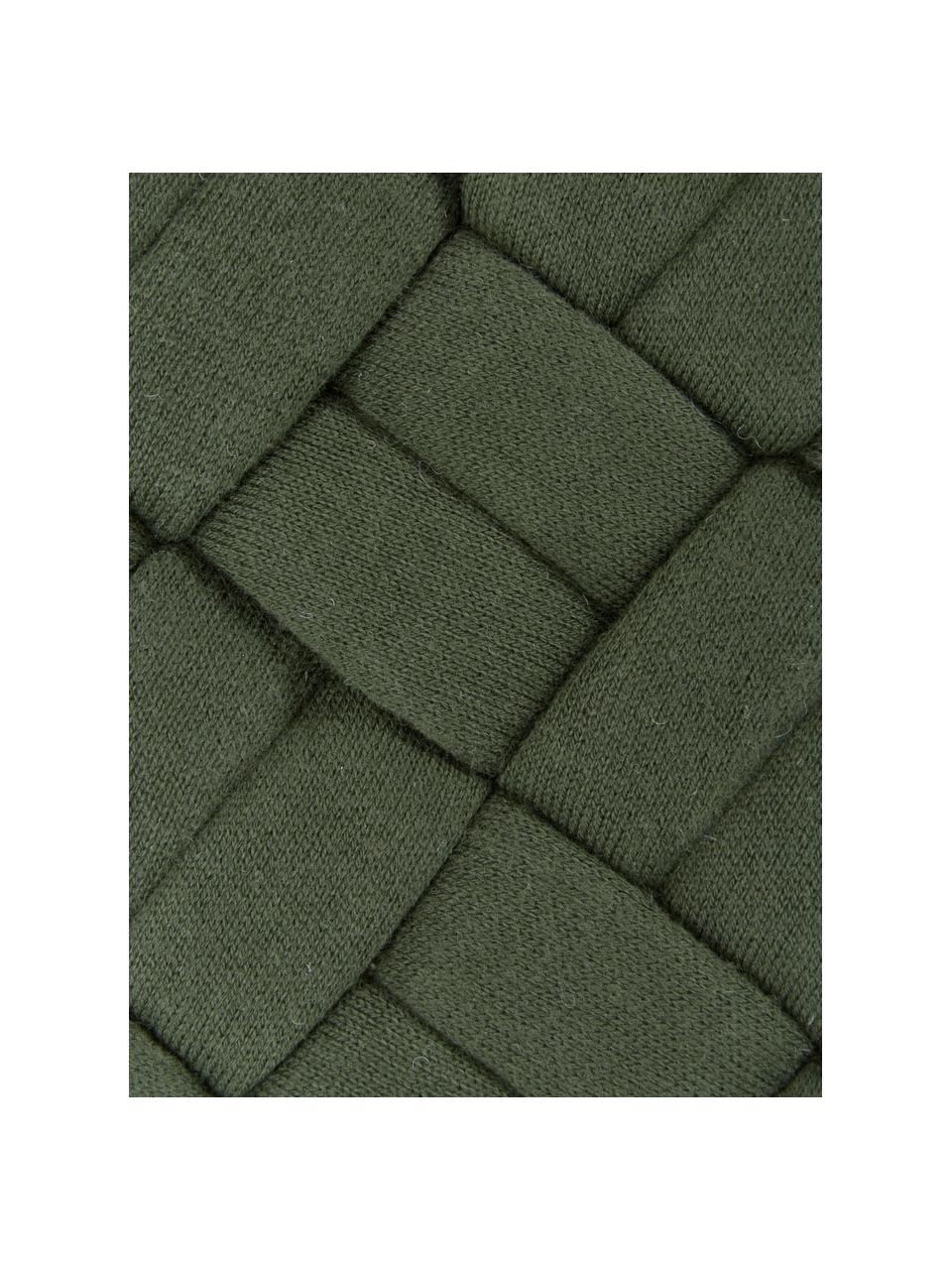 Federa arredo intrecciata color verde scuro Norman, Verde scuro, Larg. 30 x Lung. 50 cm