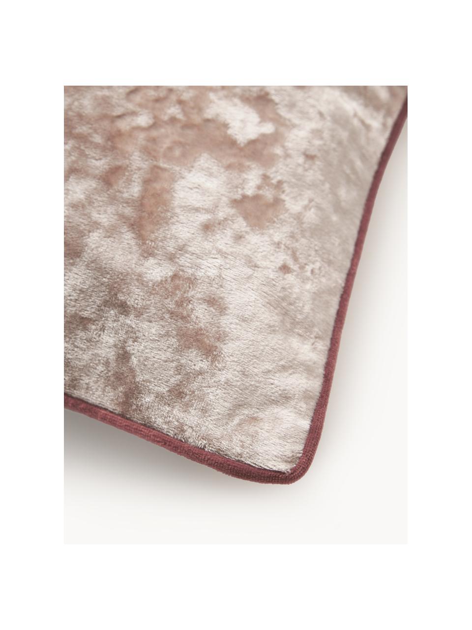 Funda de cojín de terciopelo con ribete Enid, Terciopelo (100% poliéster)
Certificado Oeko-Tex Standard 100, clase 1, Beige, rosa, An 45 x L 45 cm