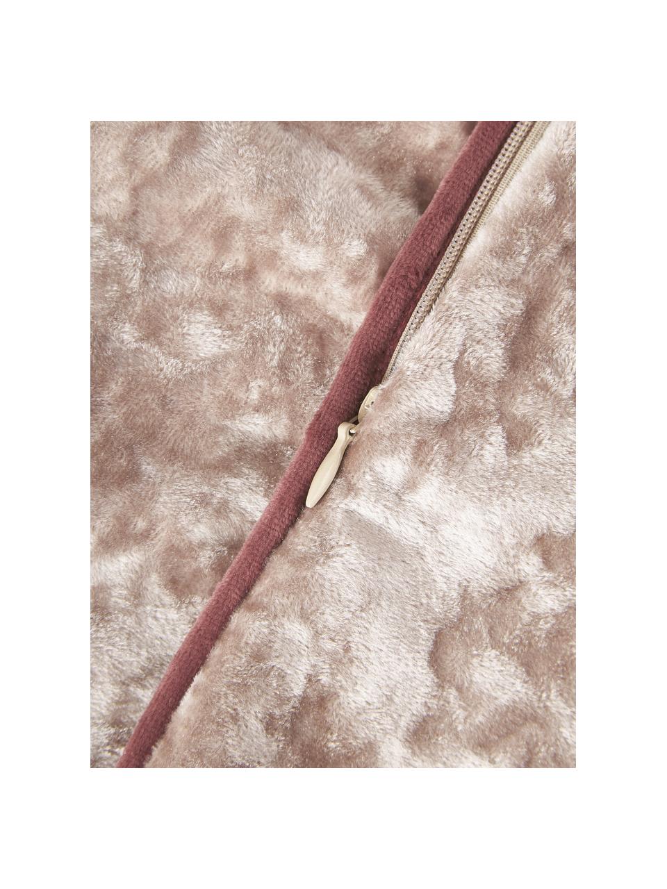 Housse de coussin avec bordure passepoilée Enid, Velours (100% polyester)
Oeko-Tex Standard 100, classe 1, Beige, rose, larg. 45 x long. 45 cm