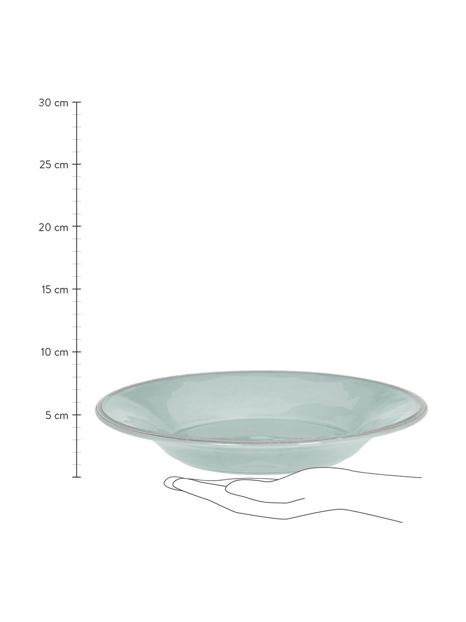 Pastateller Constance in Mint im Landhaus Style, 2 Stück, Steingut, Türkis, Ø 27 cm