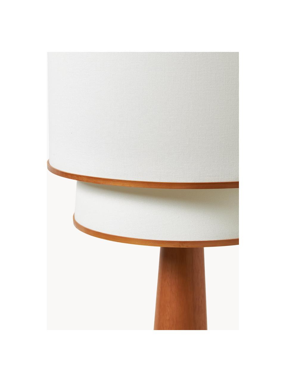 Lampadaire Faro, Blanc cassé, bois foncé laqué, haut. 152 cm