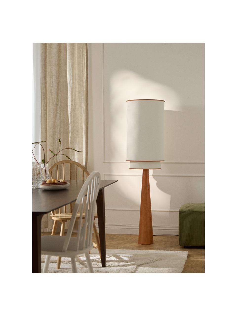 Lampadaire Faro, Blanc cassé, bois foncé laqué, haut. 152 cm