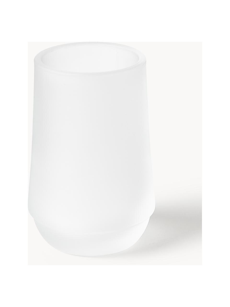 Vaso cepillo de dientes de vidrio Ocean, Vidrio, Blanco semitransparente, Ø 30 cm