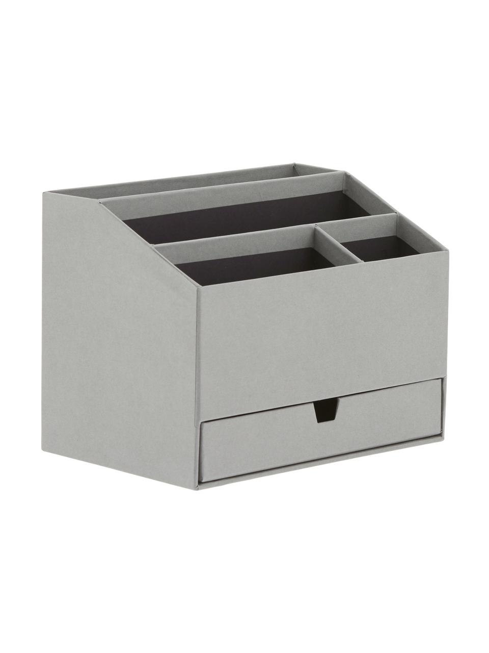 Organizer ufficio Greta, Cartone solido laminato, Grigio, Larg. 24 x Alt. 18 cm