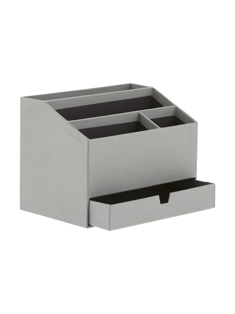 Organisateur bureau Greta, Carton laminé rigide, Gris, larg. 24 x haut. 18 cm