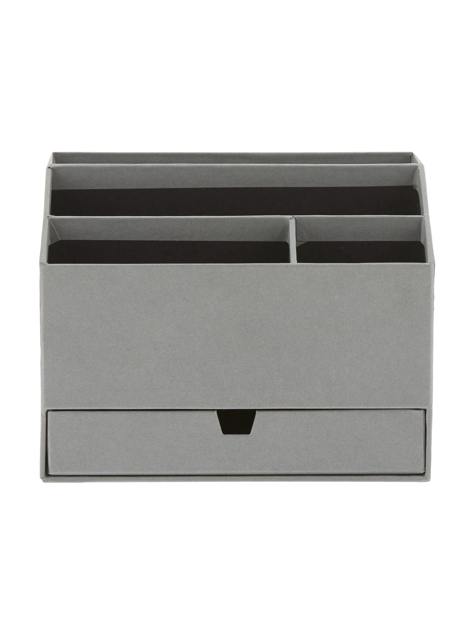 Organizer ufficio Greta, Cartone solido laminato, Grigio, Larg. 24 x Alt. 18 cm