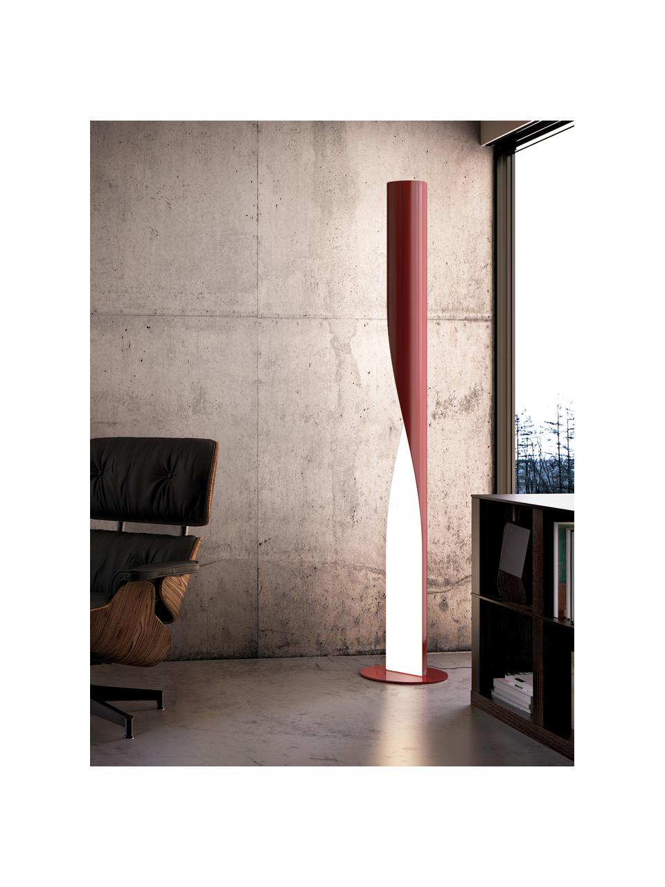 Lámpara de pie grande regulable Evita, Estructura: tecnopolímero, metal recu, Cable: plástico, Rojo, Al 190 cm
