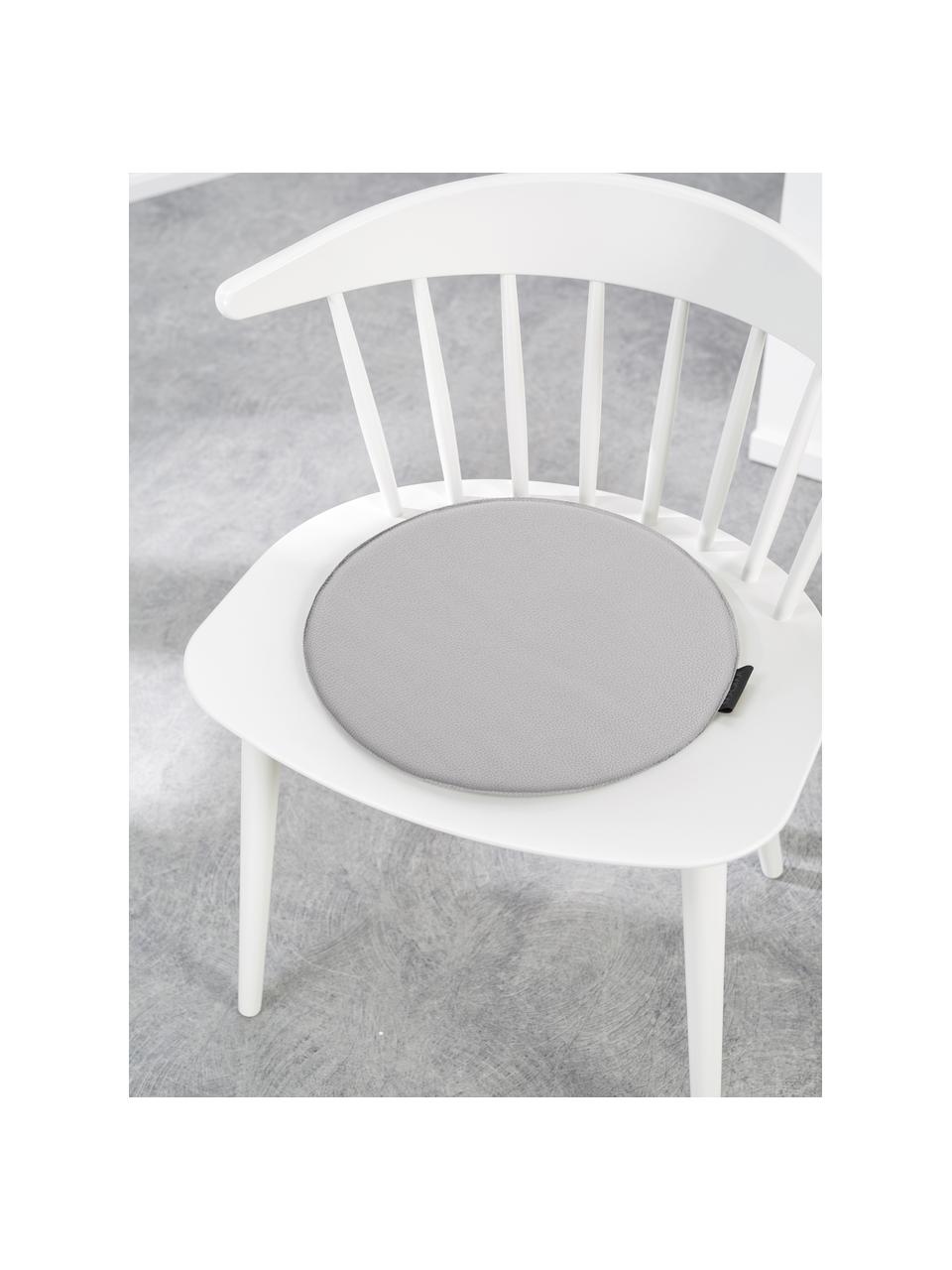 Galette de chaise ronde Luis, 2 pièces, 100 % polyester, Gris, Ø 37 cm