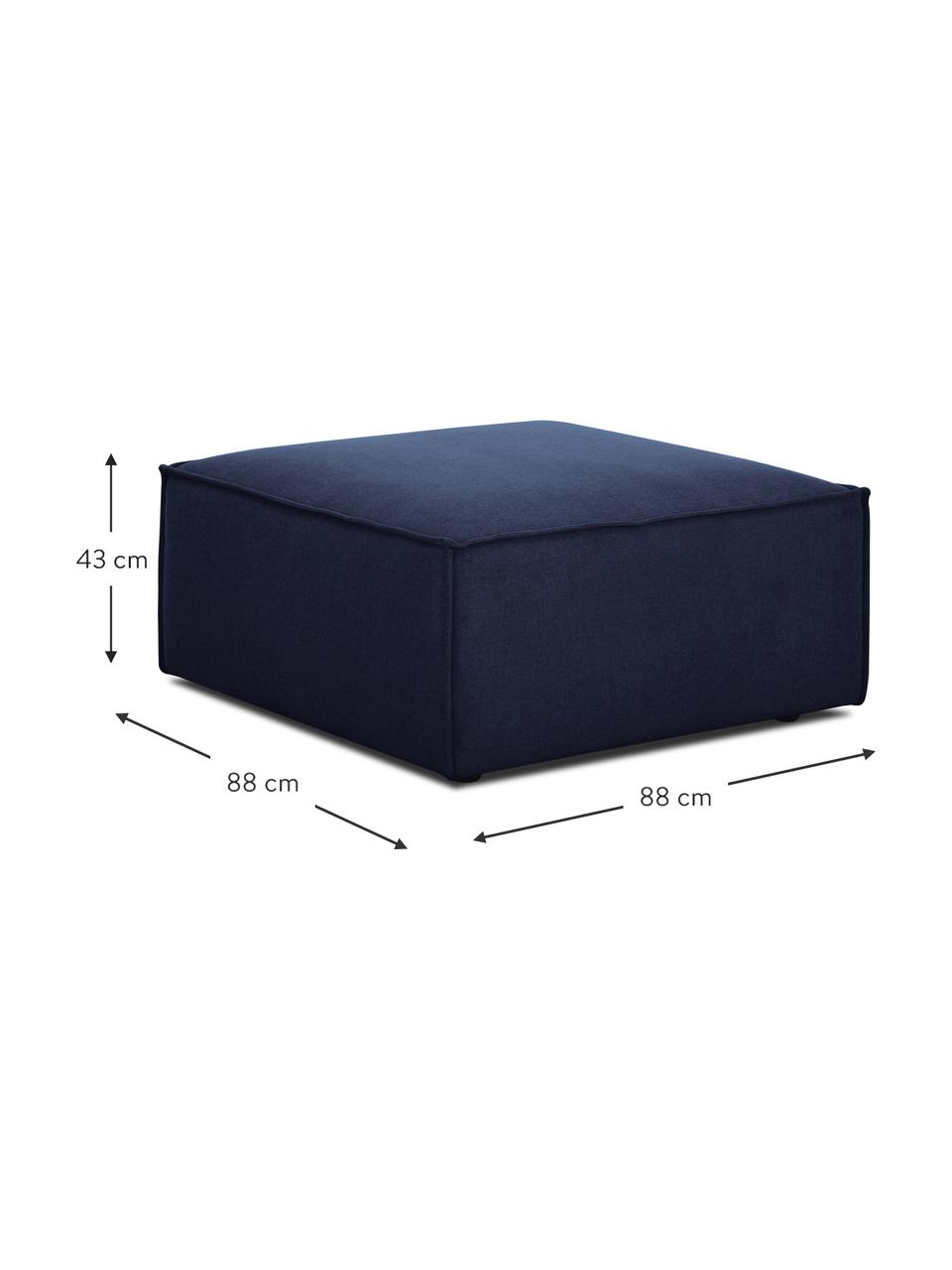 Sofa-Hocker Lennon in Blau, Bezug: 100% Polyester Der strapa, Gestell: Massives Kiefernholz, FSC, Füße: Kunststoff Die Füße befin, Webstoff Blau, B 88 x H 43 cm