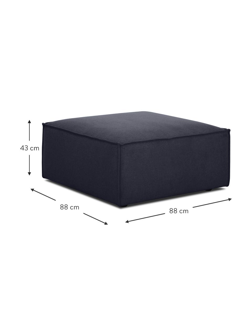 Pouf canapé Lennon, Tissu bleu foncé, larg. 88 x haut. 43 cm