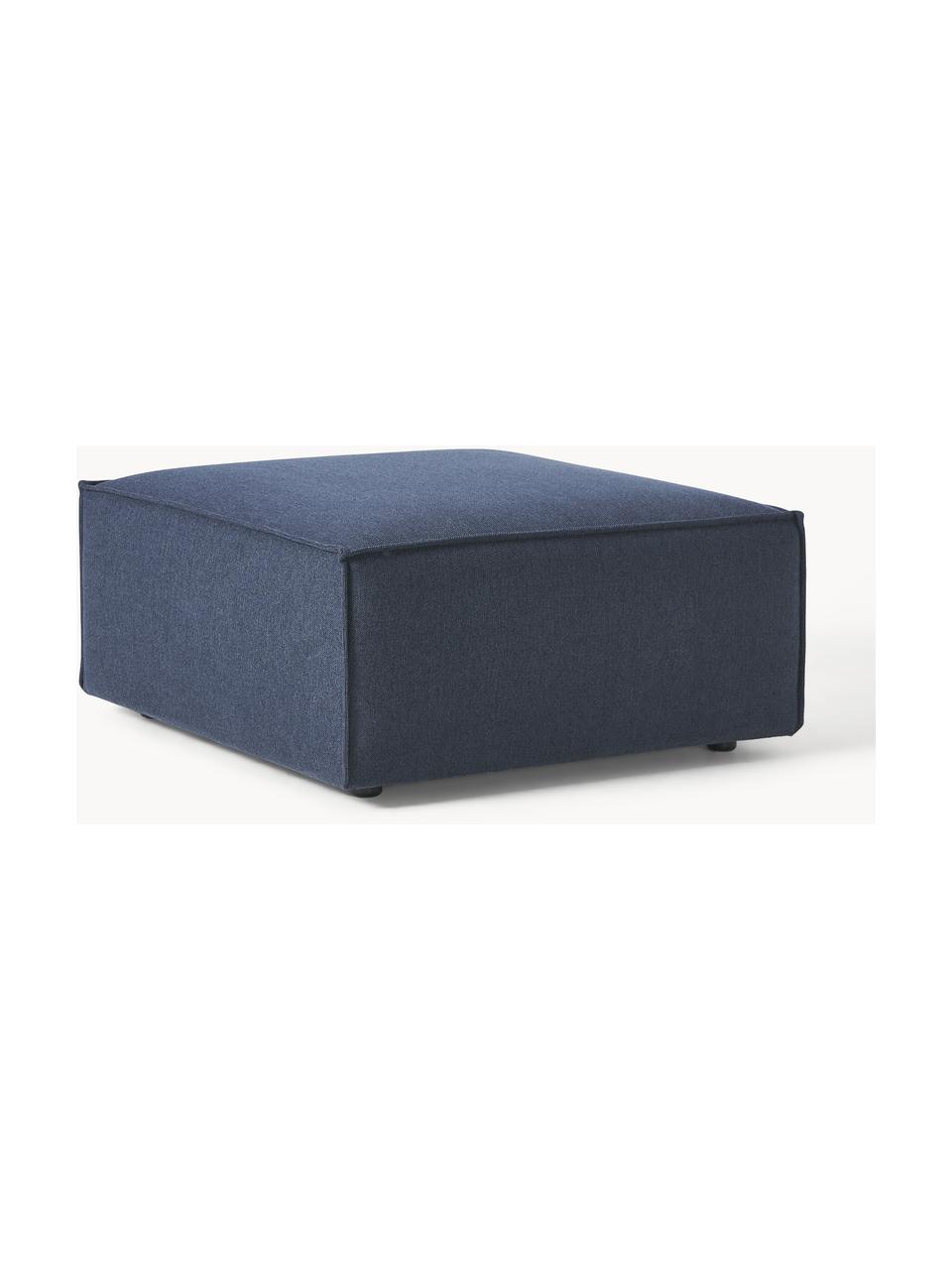 Sofa-Hocker Lennon, Bezug: 100 % Polyester Der strap, Gestell: Massives Kiefernholz, Spe, Füße: Kunststoff Dieses Produkt, Webstoff Dunkelblau, B 88 x T 88 cm