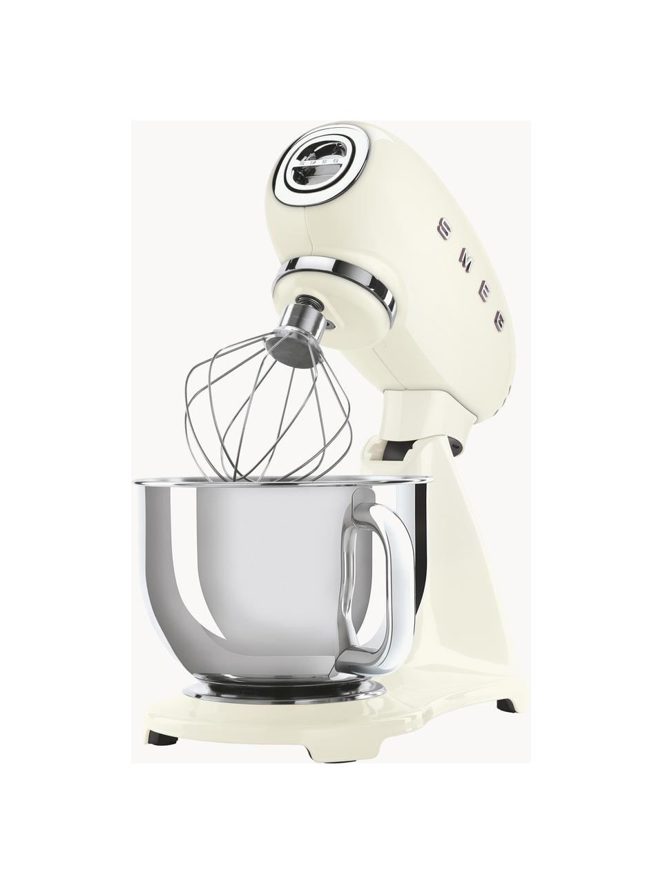 Robot da cucina 50's Style, Ciotola: acciaio inossidabile, Bianco crema lucido, Larg. 40 x Alt. 38 cm