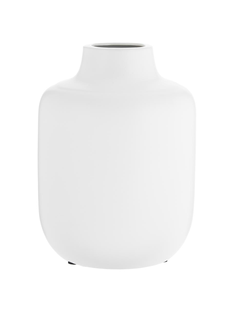 Jarrón de porcelana Belle, Porcelana, Blanco, Ø 17 x Al 20 cm