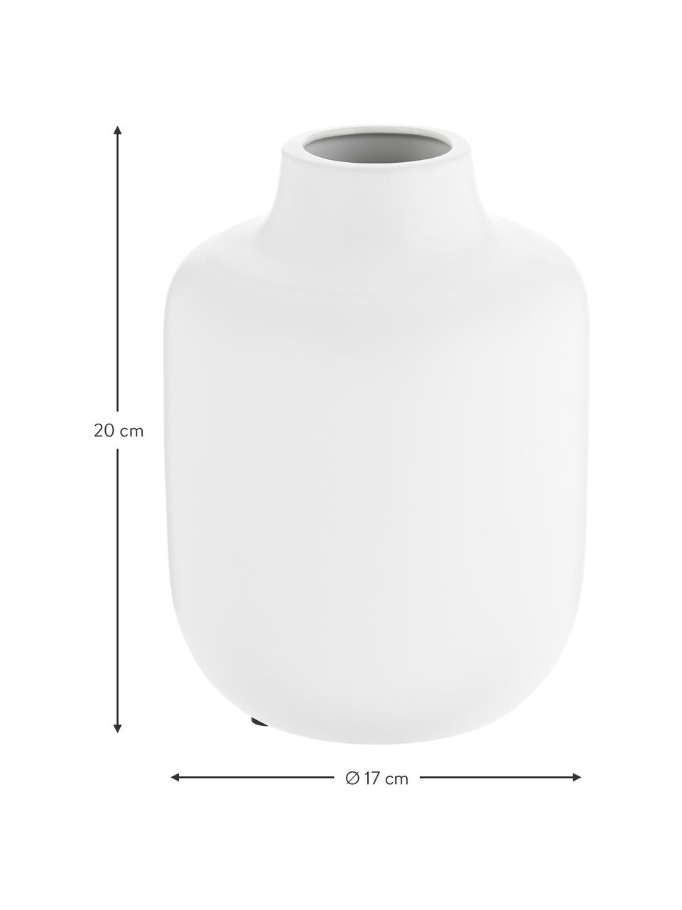 Porseleinen vaas Belle, Porselein, Wit, Ø 17 cm, H 20 cm