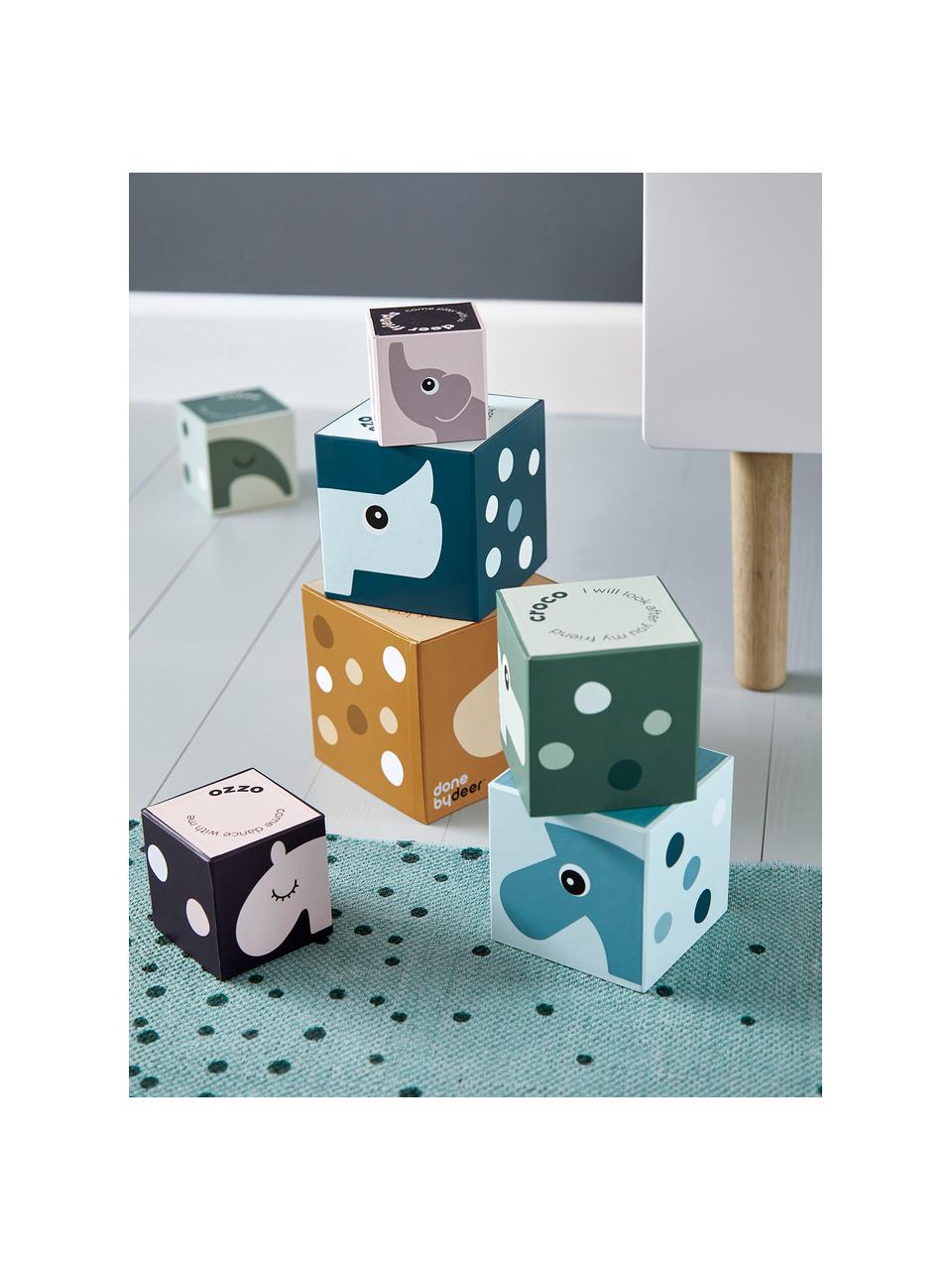 Set 8 cubi impilabili Deer Friends, Cartone, laminato, Multicolore, Set in varie misure