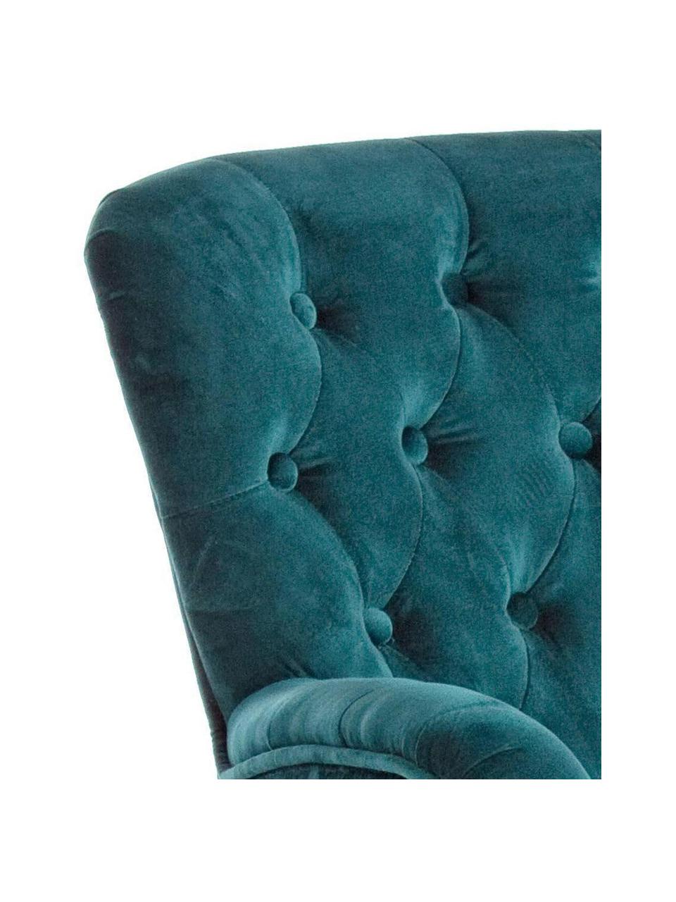 Sillón de terciopelo Orlins, Estructura: madera de pino, Tapizado: terciopelo de algodón, Asiento: 25 kg/m³, Terciopelo azul, An 72 x Al 79 cm