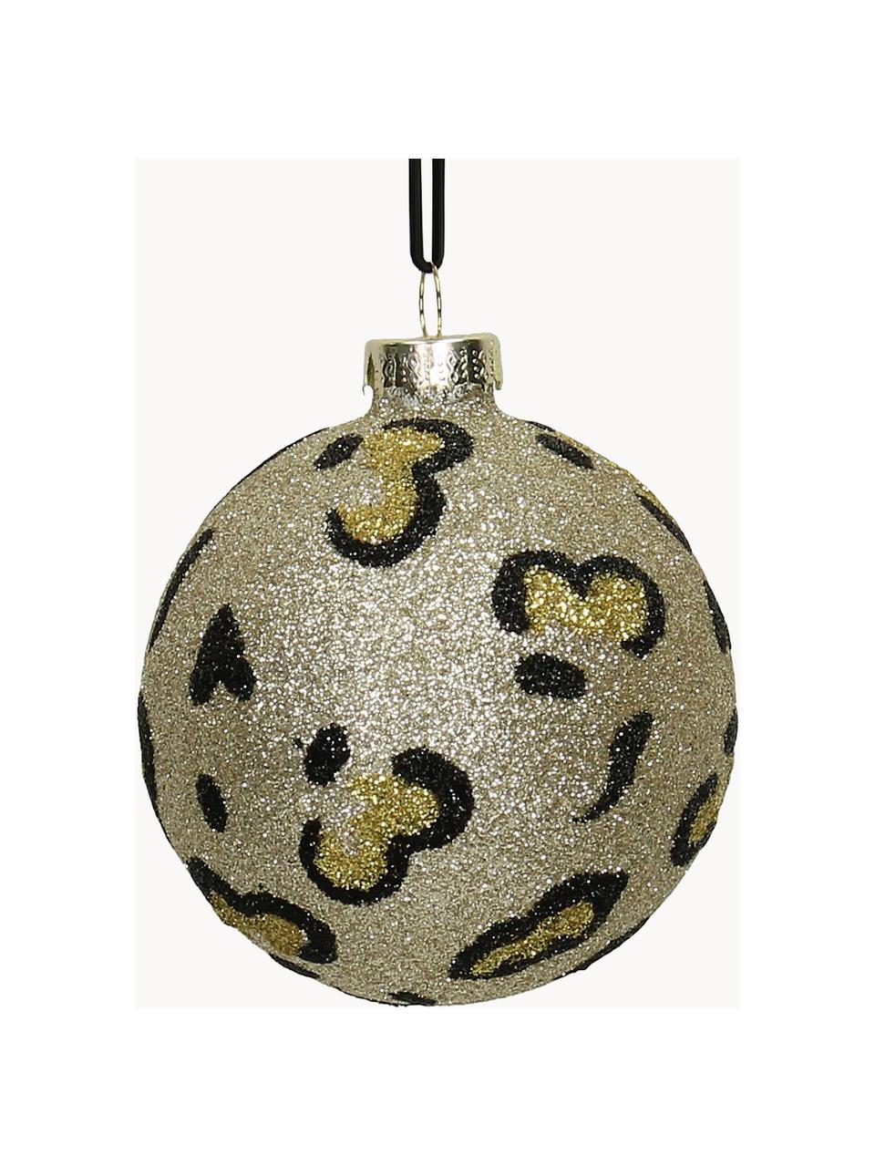 Boule de Noël Krave, Ø 8 cm, 2 pièces, Couleur dorée, noir, Ø 8 cm