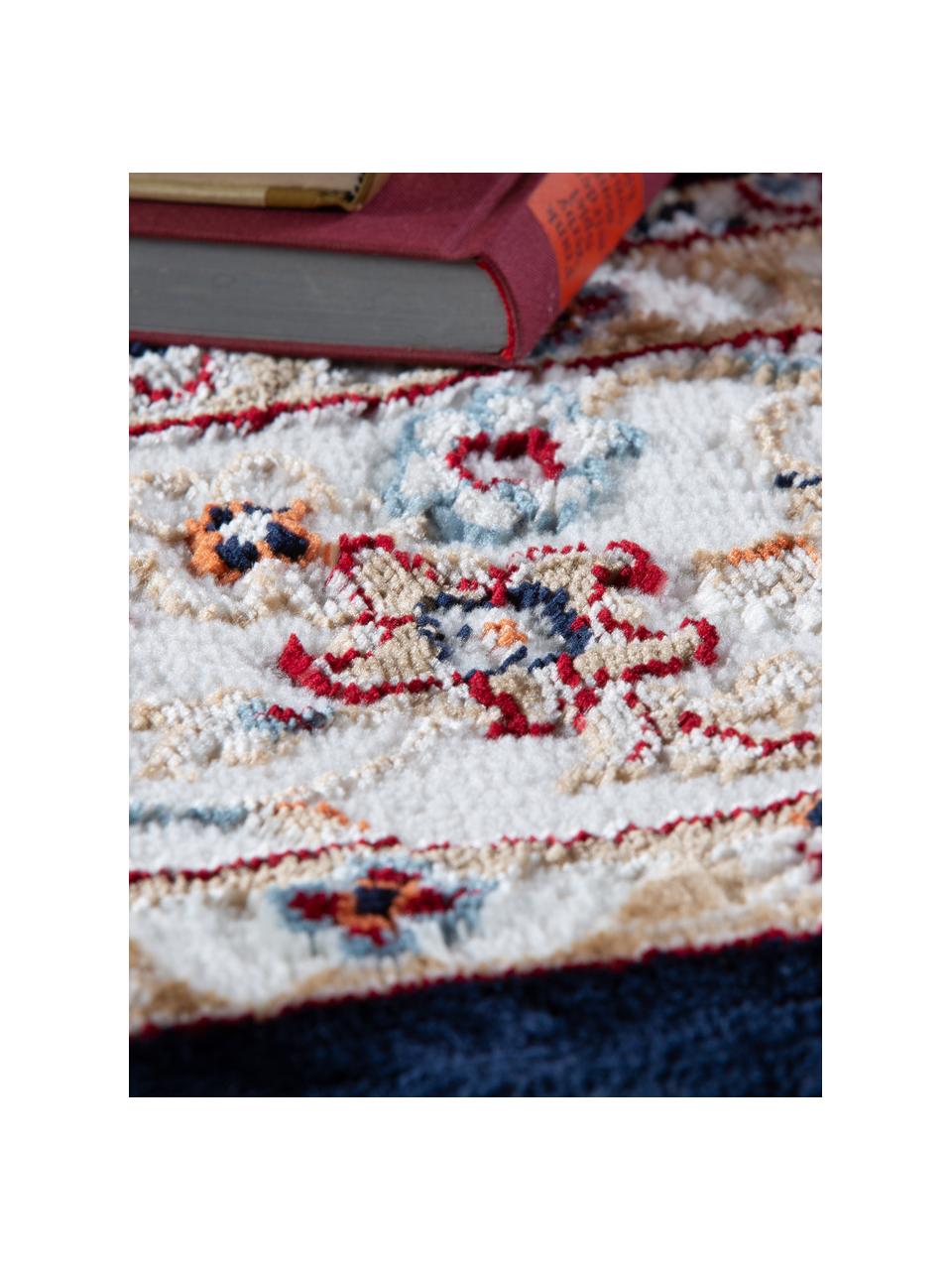 Tapis oriental bleu foncé Isfahan, 100 % polyester, Bleu foncé, multicolore, larg. 80 x long. 150 cm (taille XS)