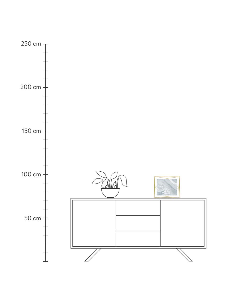 Bilderrahmen Prisma im 3D-Design, Rahmen: Stahl, Front: Glas, Messingfarben, 20 x 25 cm