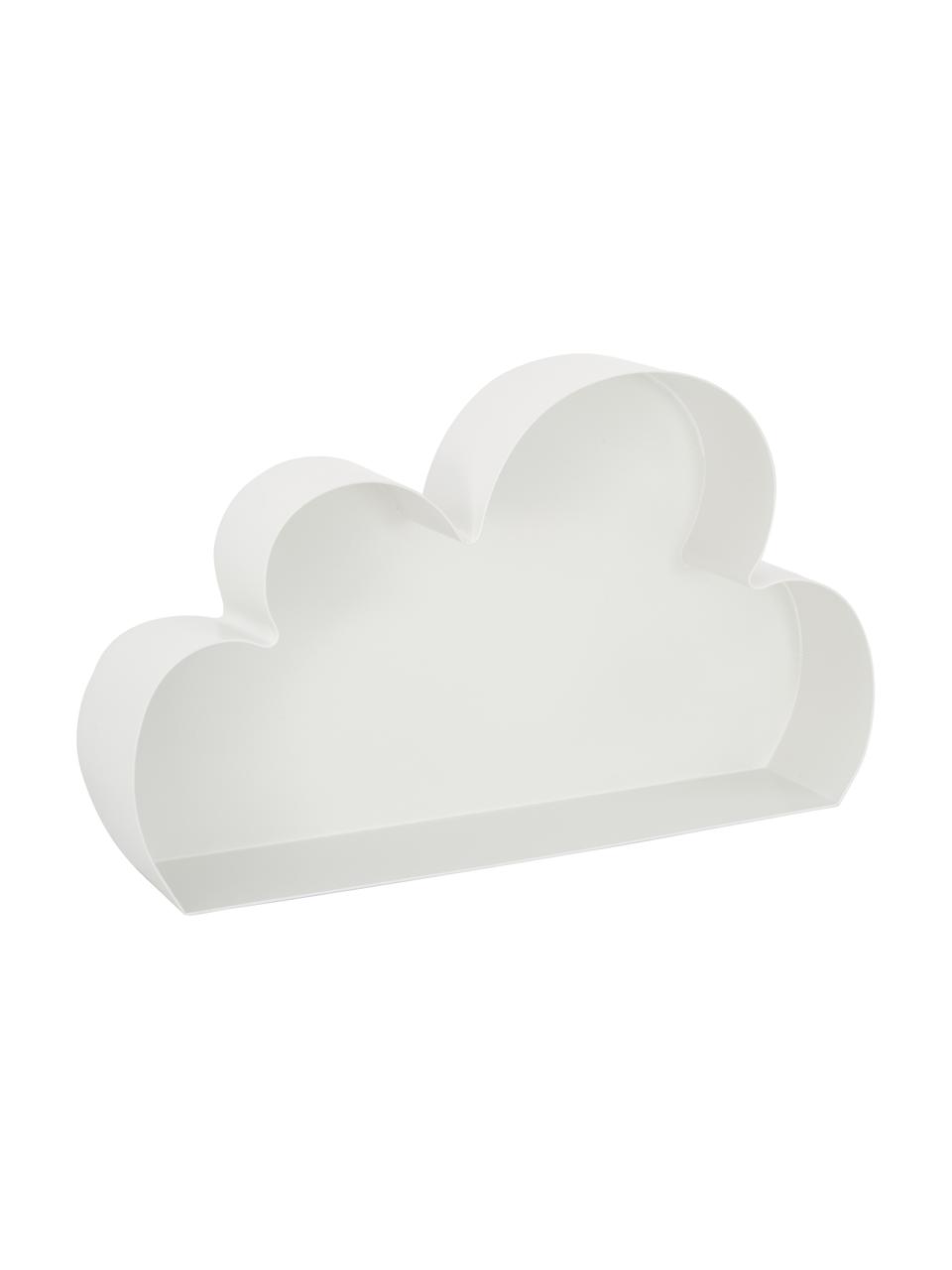 Nástěnná police Cloud, Lakovaný kov, Bílá, Š 40 cm, V 23 cm