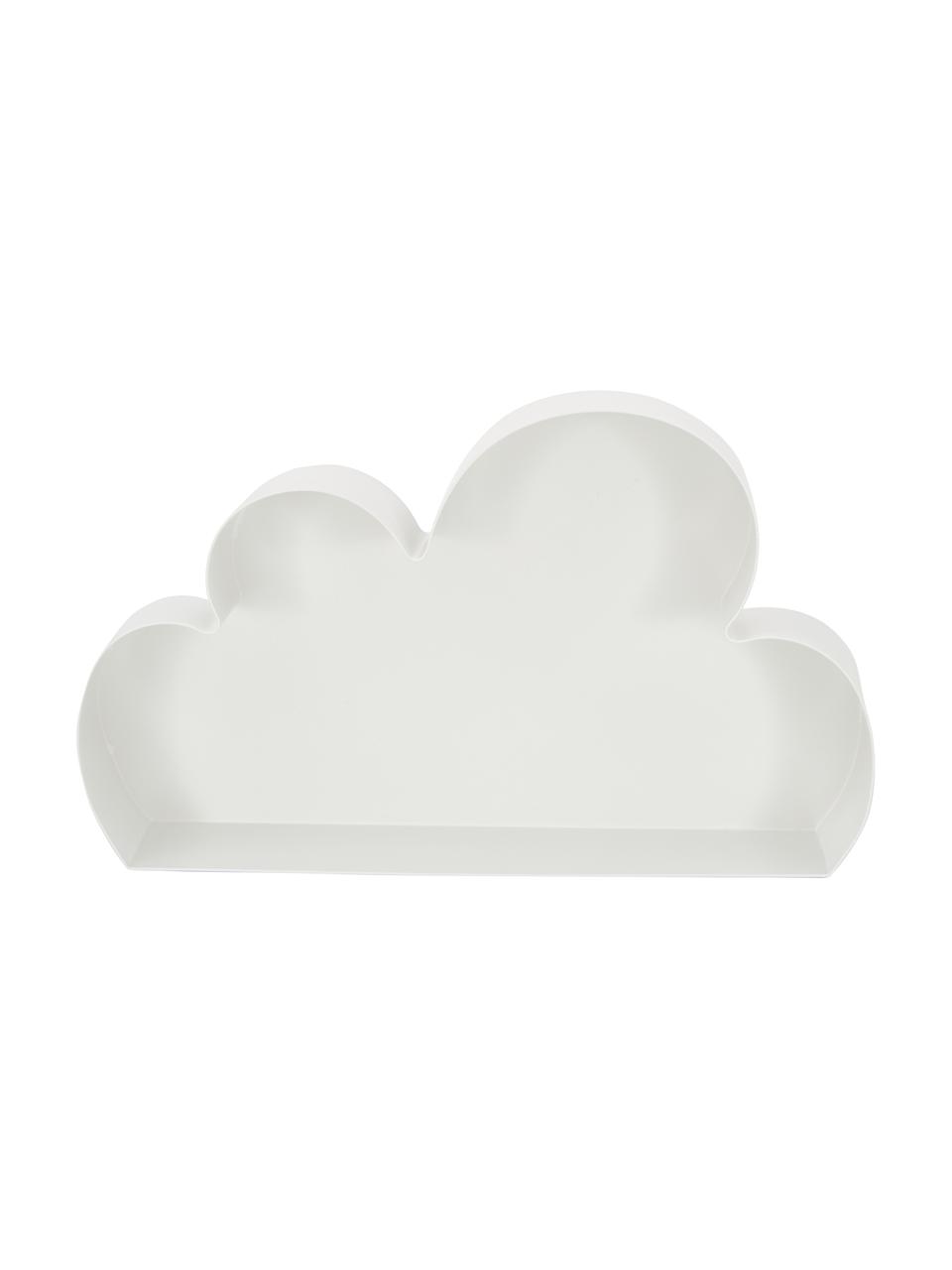 Wandrek Cloud, Gelakt metaal, Wit, B 40 x H 23 cm