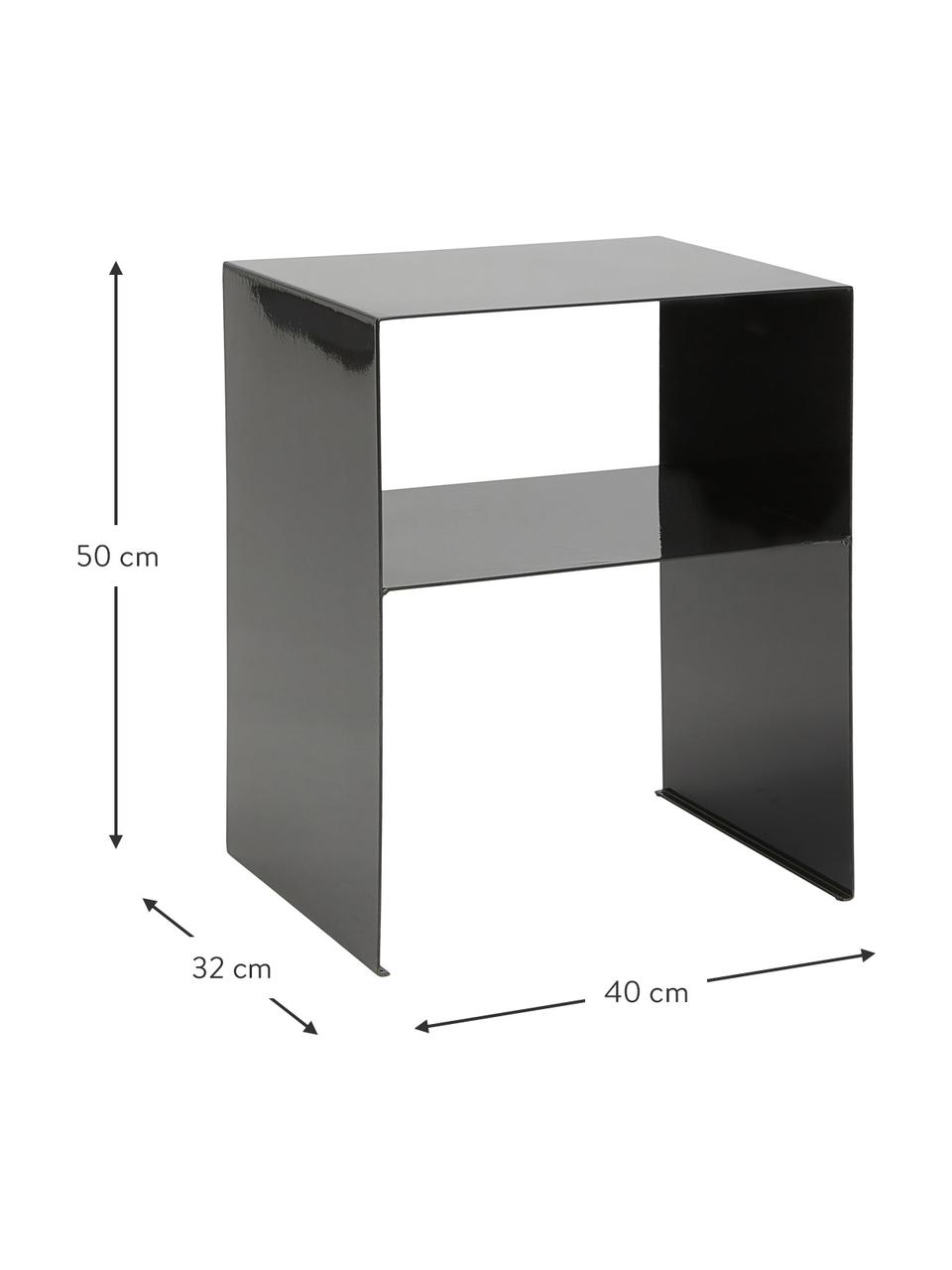 Table d'appoint en métal Fari, Métal, enduit, Noir, larg. 40 x prof. 32 cm