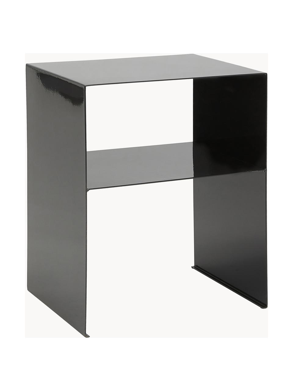 Kovový pomocný stolík Fari, Potiahnutý kov, Čierna, Š 40 x H 32 cm