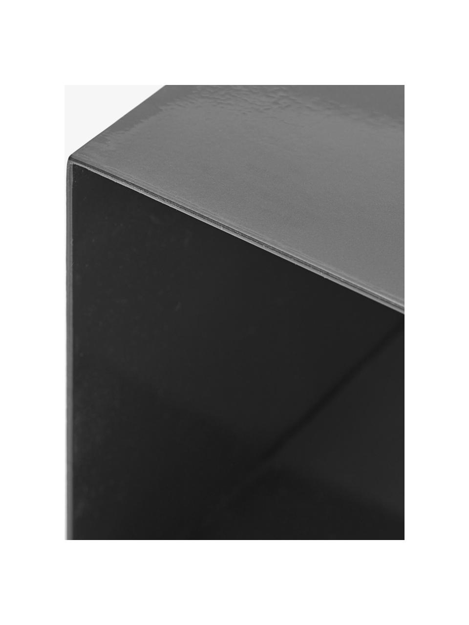 Mesa auxiliar de metal Fari, Metal recubierto, Negro, An 40 x F 32 cm