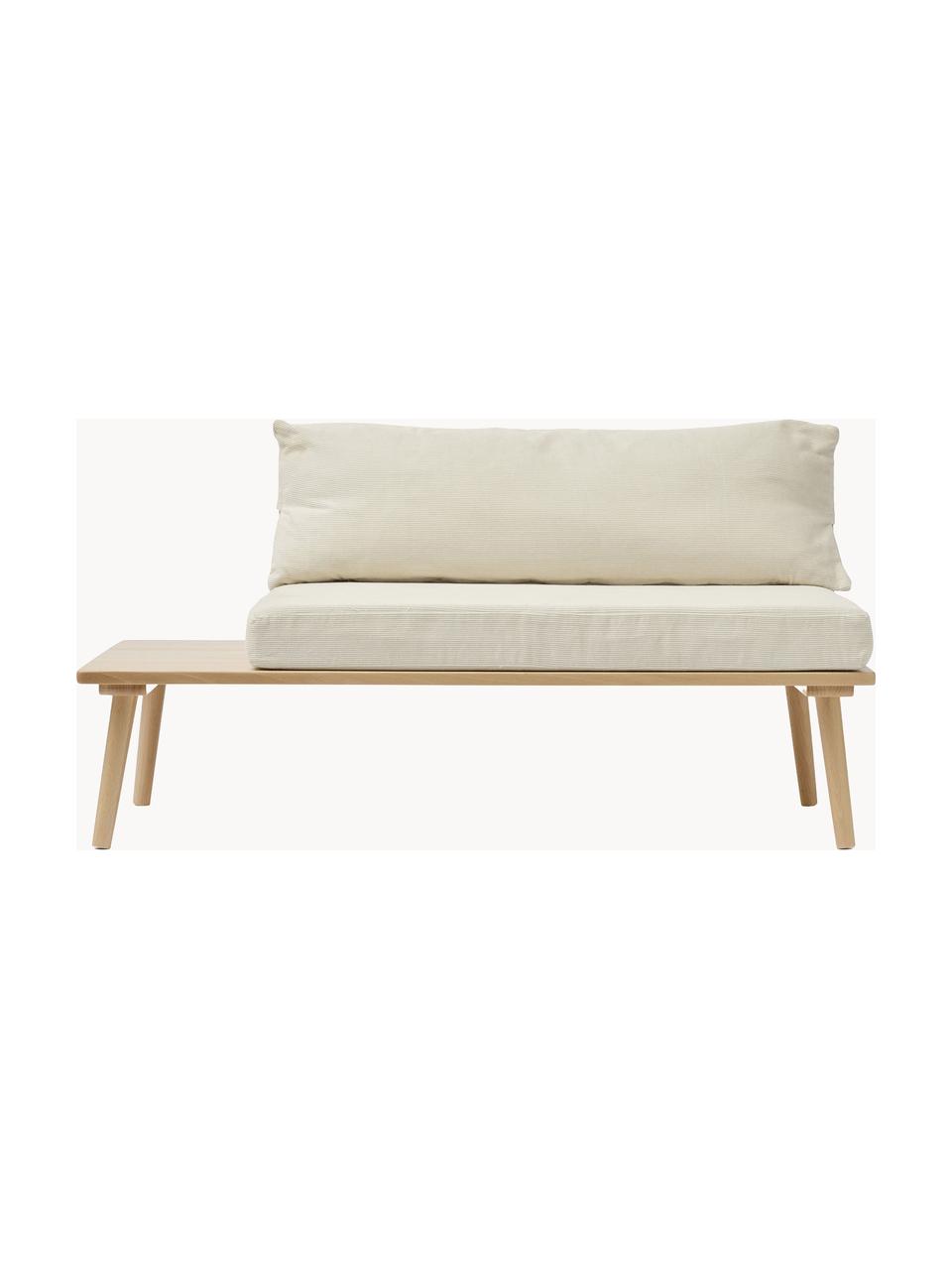 Kinder-Loungesofa Saga aus Buchenholz, Bezug: 100 % Baumwolle, Gestell: Buchenholz Dieses Produkt, Webstoff Hellbeige, Buchenholz, B 90 x T 44 cm