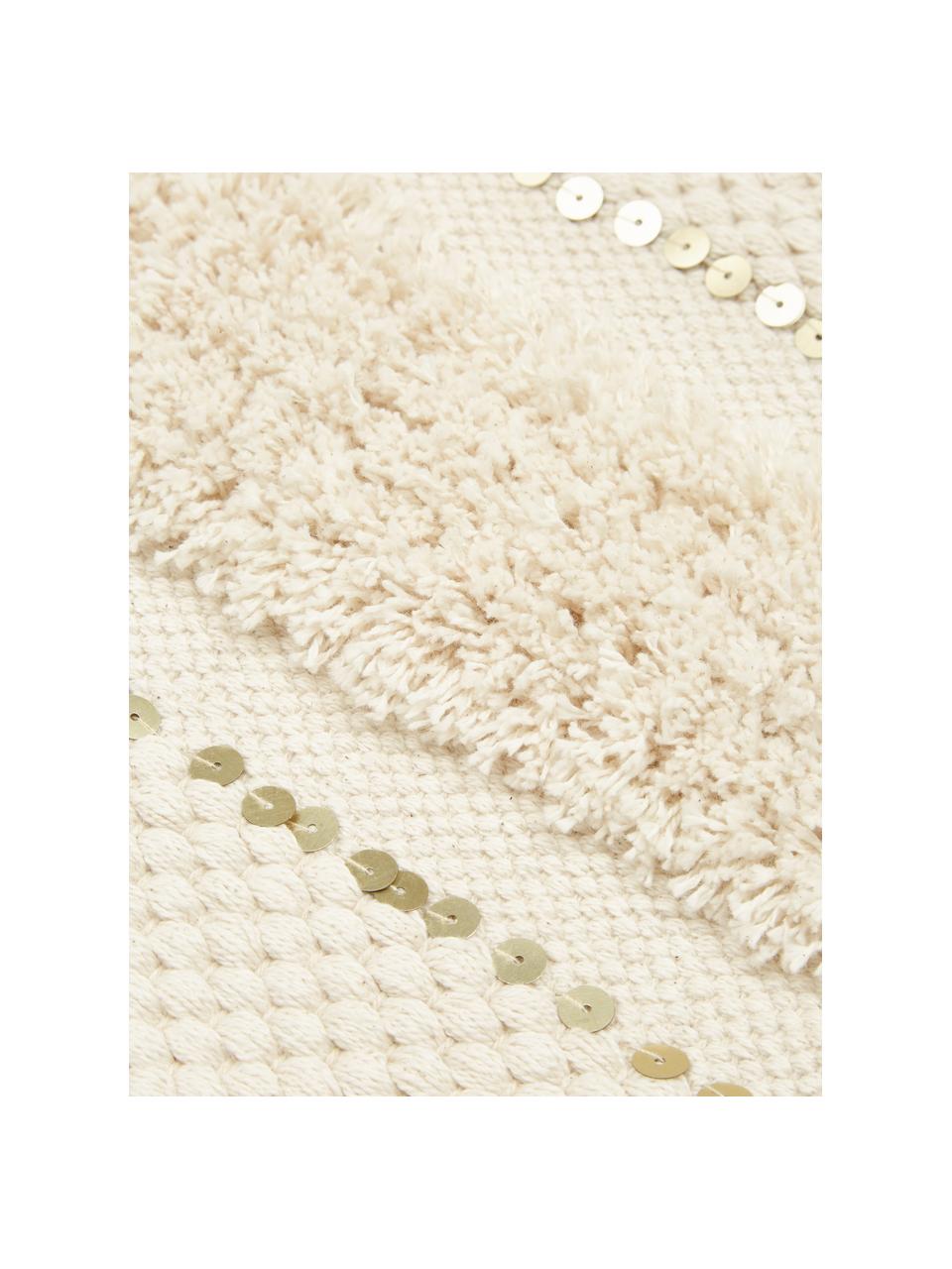 Housse de coussin rectangulaire ethnique Jolina, 100 % coton, Beige, larg. 30 x long. 50 cm