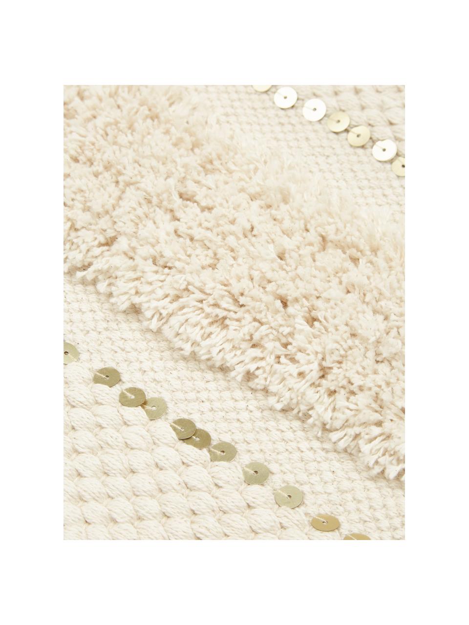 Kissenhülle Jolina mit dekorativer Verzierung, 100% Baumwolle, Beige, B 30 x L 50 cm