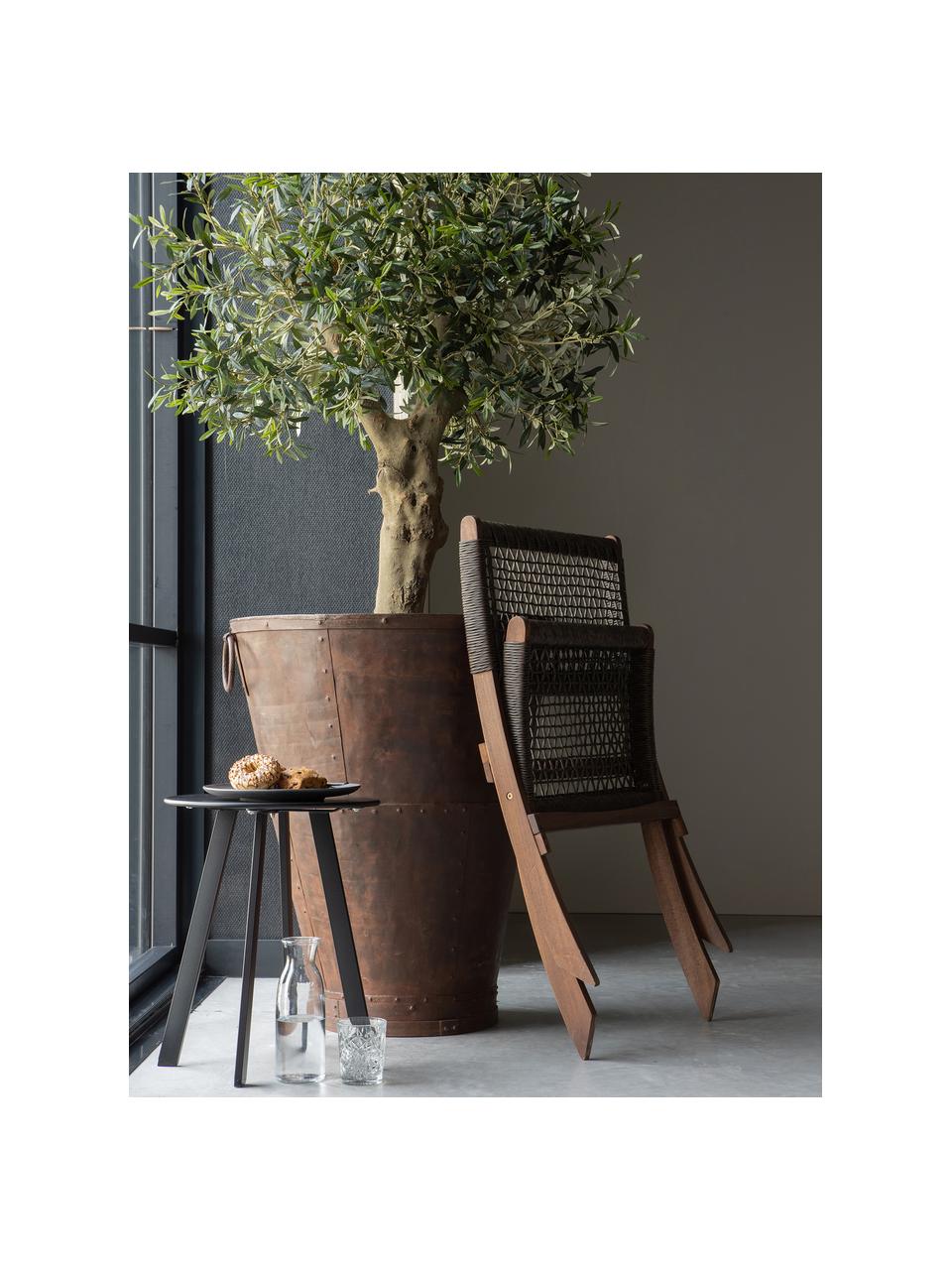 Table d'appoint de jardin Fer, Métal, enduit, Noir, Ø 40 x haut. 49 cm